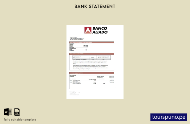 listo para imprimir plantilla de word   extracto bancario del Banco Aliado de Pa
